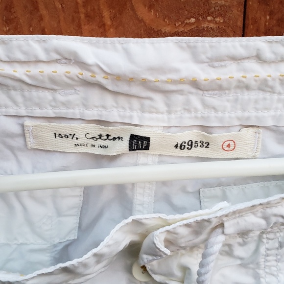 *GAP* Cropped Cargo pants White Size 4 - Picture 4 of 7